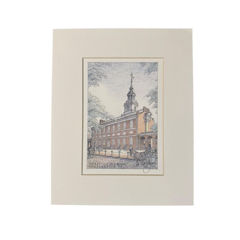 Print Independence Hall 2012 by Frank Morgan Pencil Signed